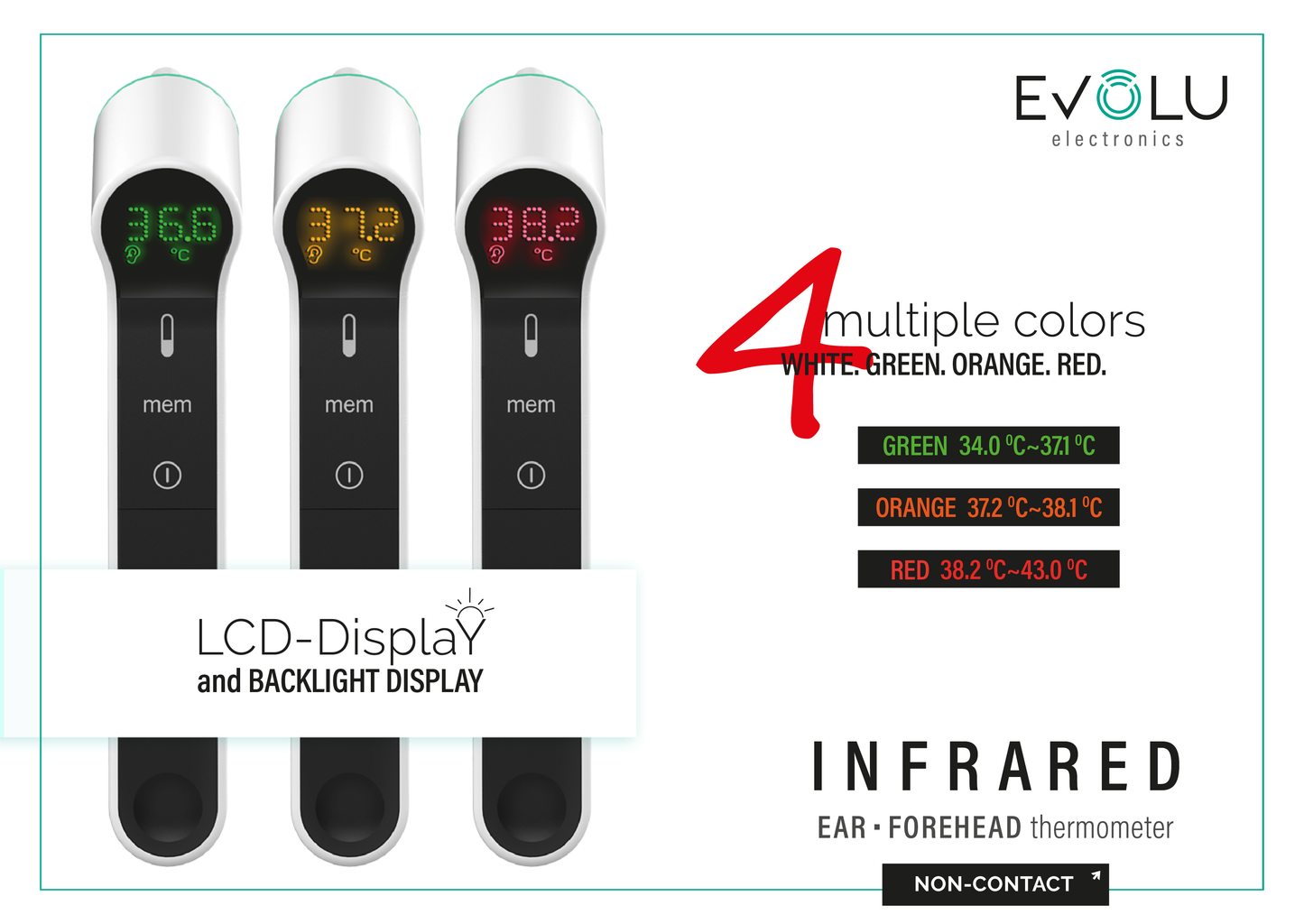 EVOLU 3-in-1 Infrarot Thermometer