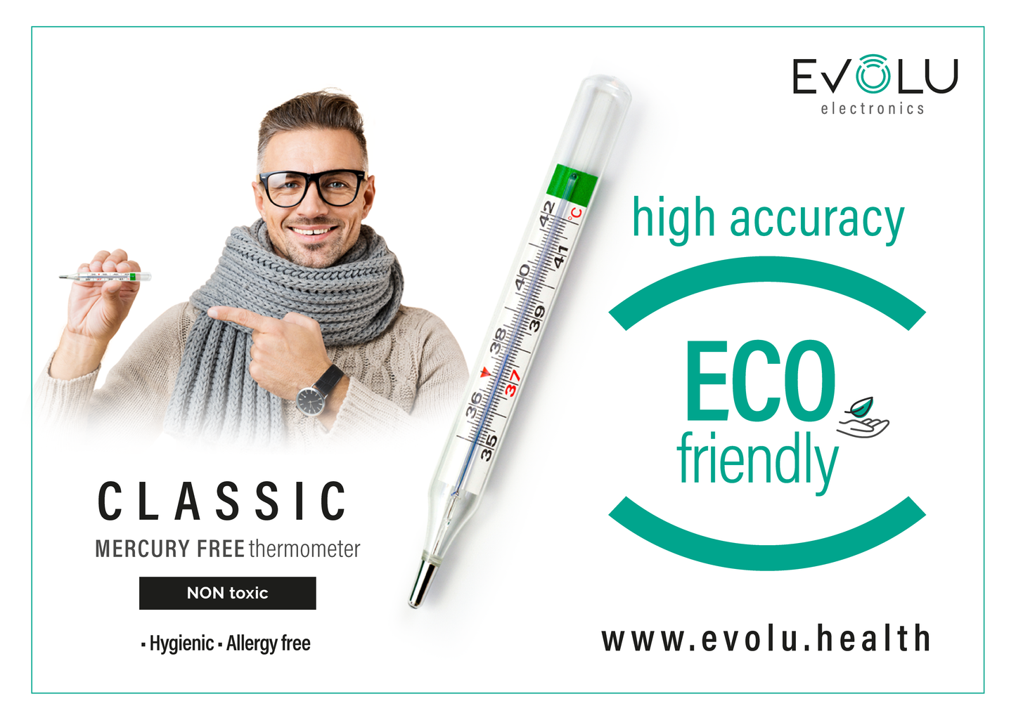 Evolu analoges Fieberthermometer Classic – ohne Quecksilber