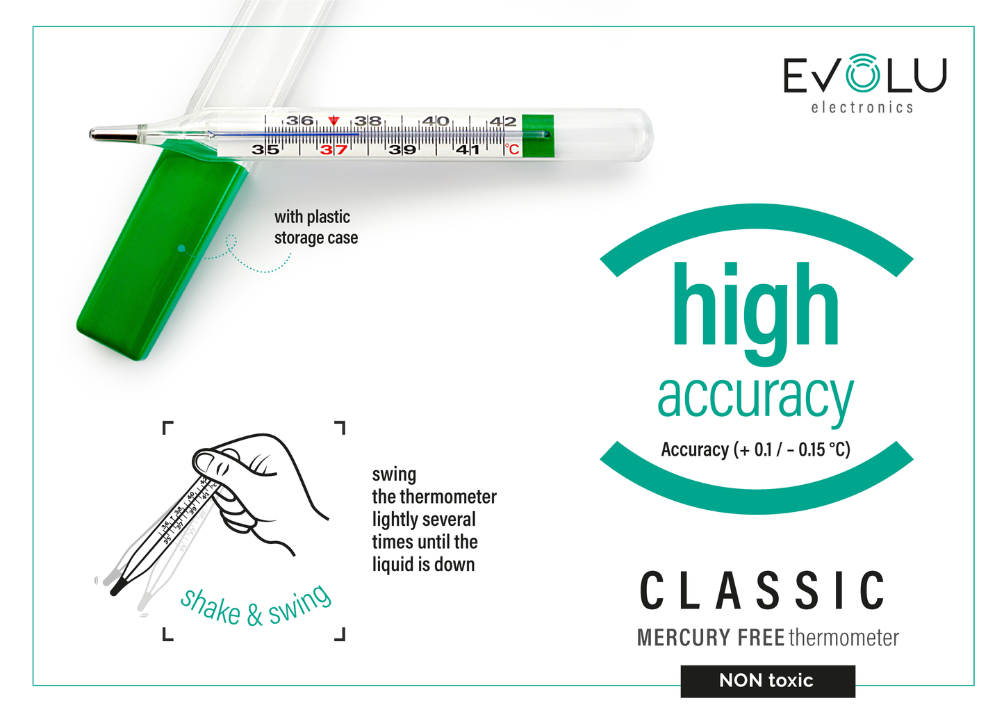 Evolu analoges Fieberthermometer Classic – ohne Quecksilber