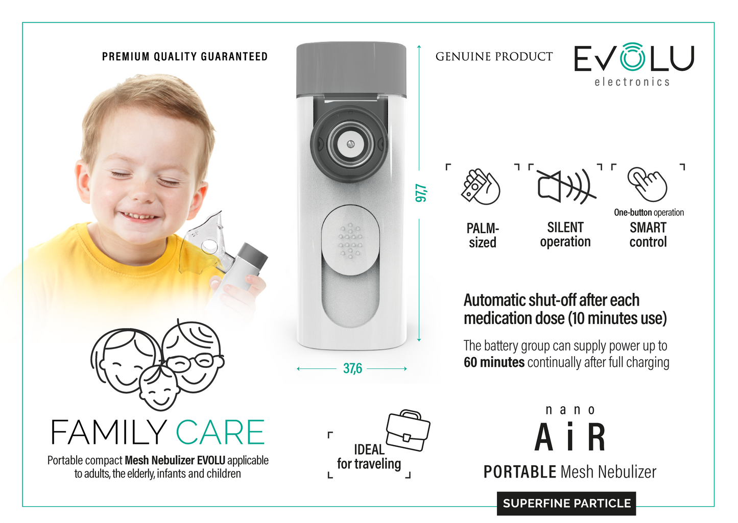 Evolu tragbares Vernebler Nano Air Inhalator