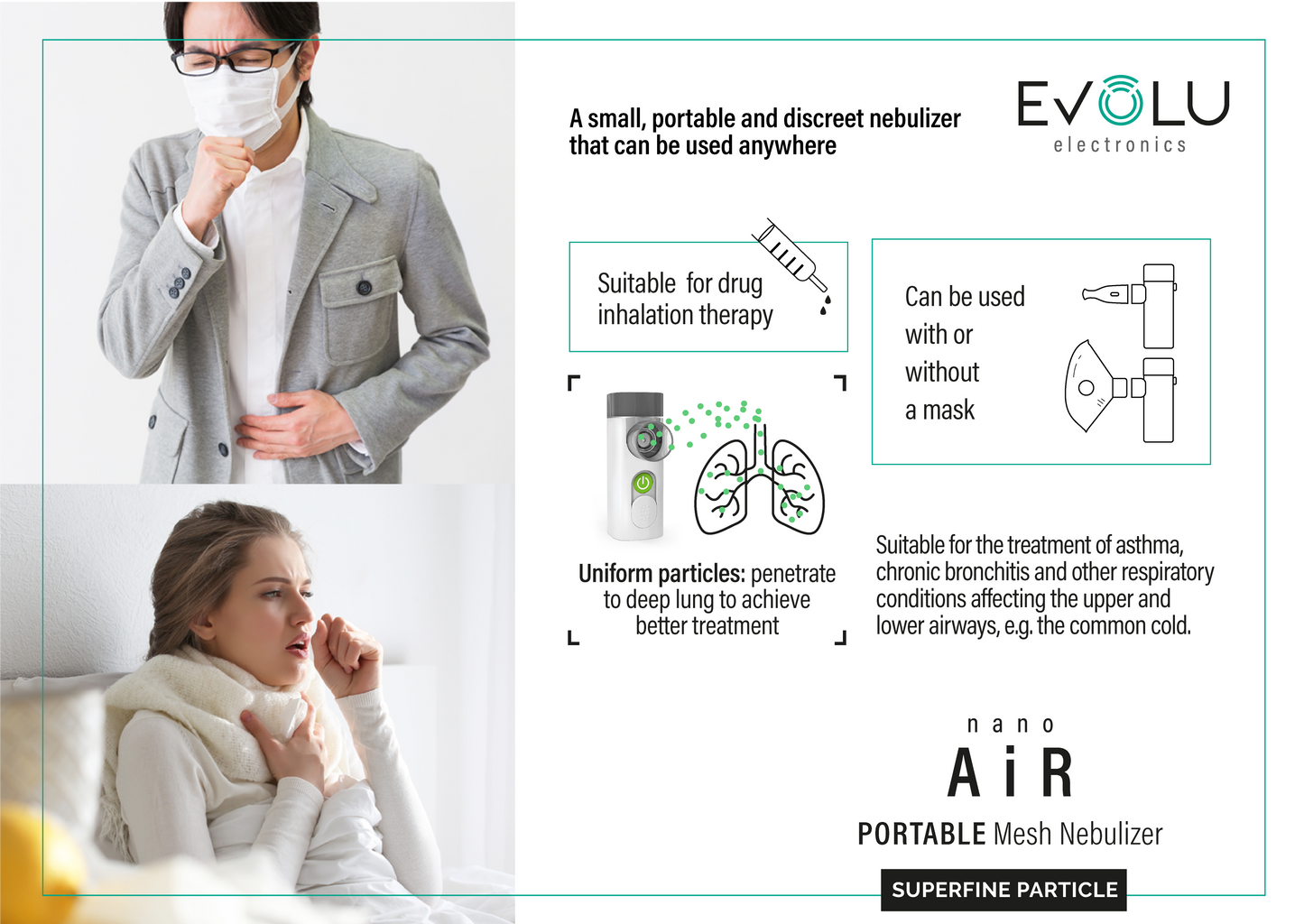 Evolu tragbares Vernebler Nano Air Inhalator