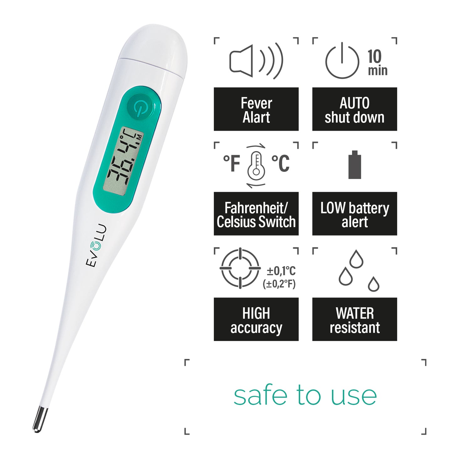 Evolu Wasserfestes Digitalthermometer